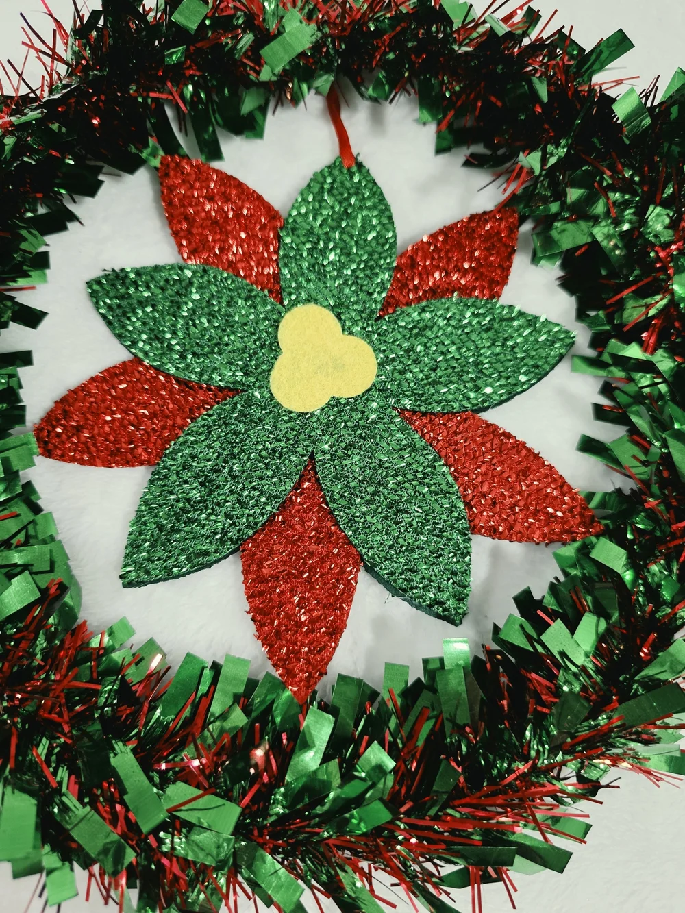 Christmas Green and Red Tinsel Garland Holiday Home Decor 9